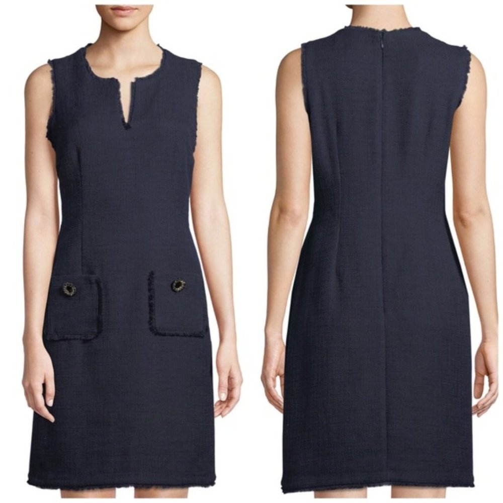Karl Lagerfeld Navy Tweed Dress